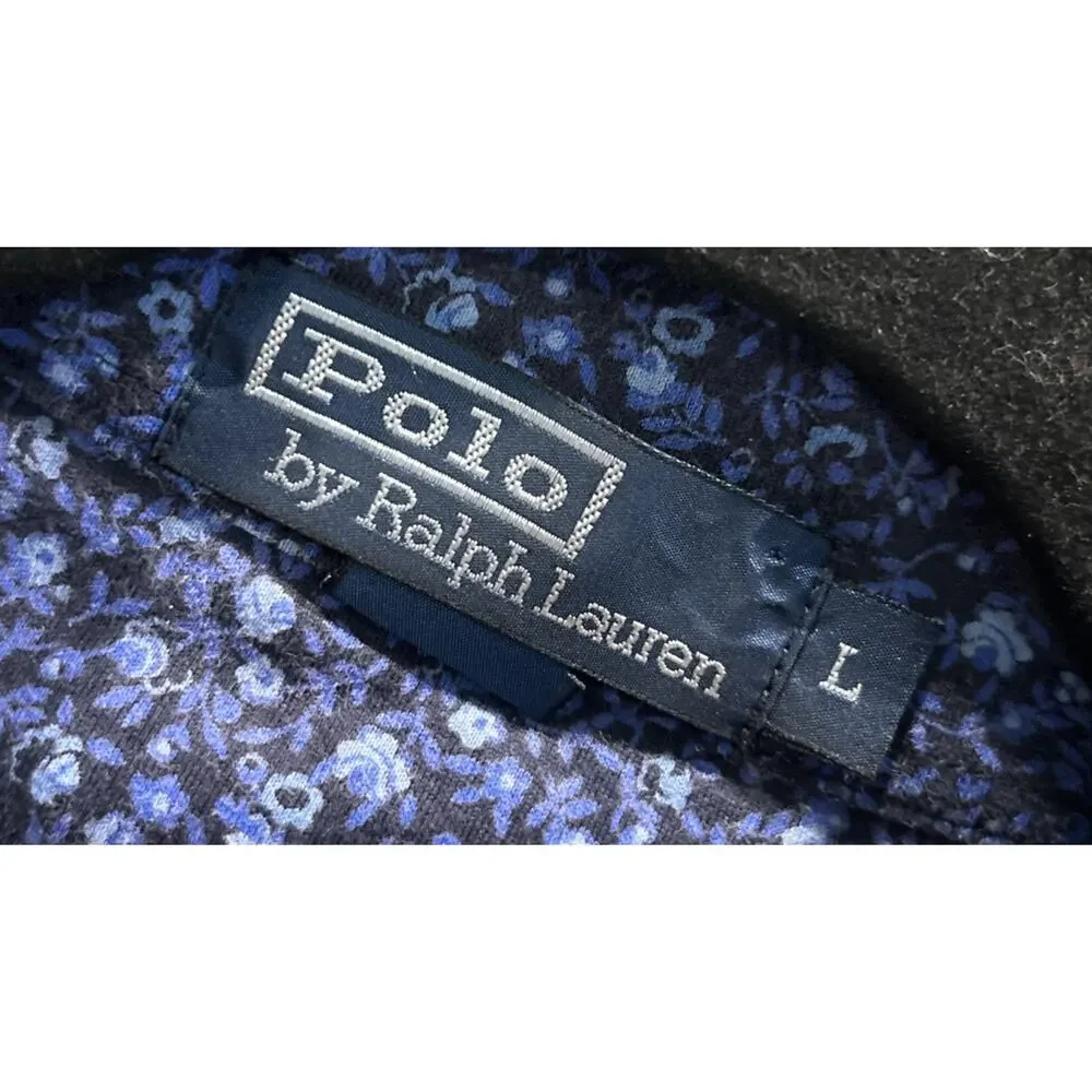 Men’s POLO Ralph Lauren Blue Floral Short Sleeve Polo Shirt Size L *A6